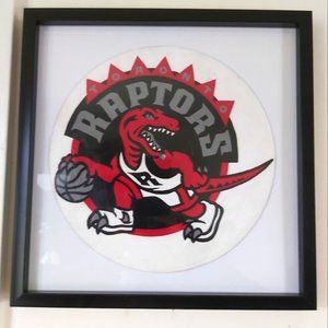 Handpainted Vinyl Record Painting ~ NBA TORONTO RAPTORS - Framed